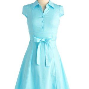 Modcloth 50s soda fountain dress in aqua, medium